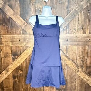 LANDSEND Square Neck Underwire Tankini Swimsuit Top & Matching Swim Skirt Size 8